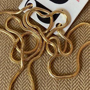 NWT Banana Republic Gold Tone Plated Metal. Gold Long Snake Chain Necklace. USA